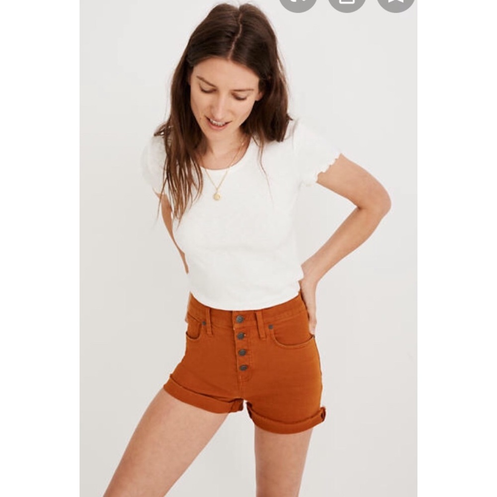 Madewell High-Rise Denim Shorts Garment Dyed